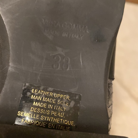 VERA GOMMA WOMEN’S BLACK/SILVER LEATHER BOOTS SIZE 38 - Picture 5 of 15